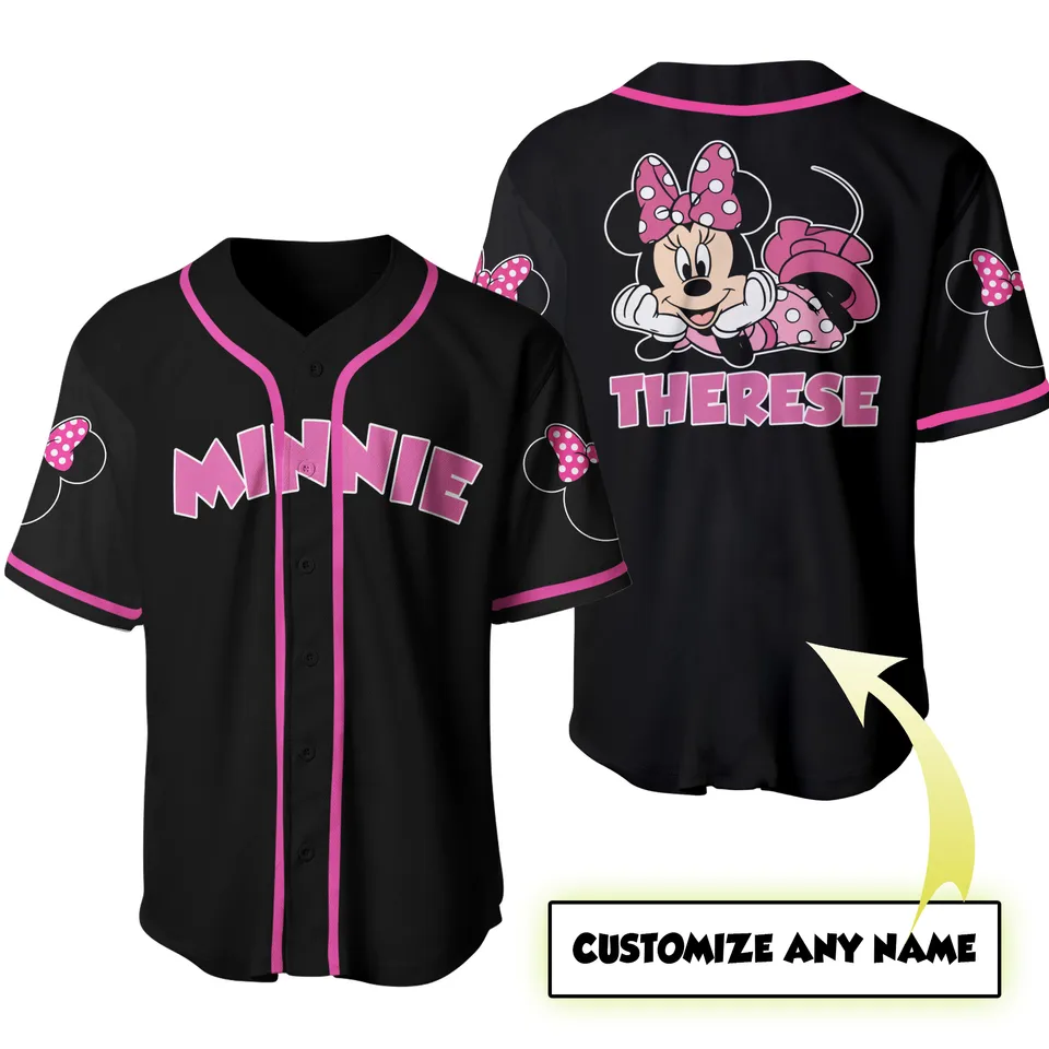 Minnie Pink Disney Custom Baseball Jersey