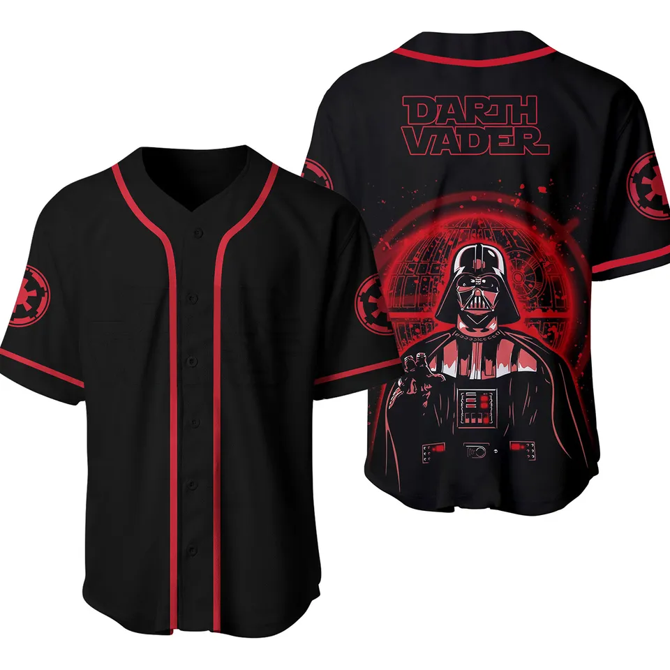 Darth Vader Red Black Disney Baseball Jersey