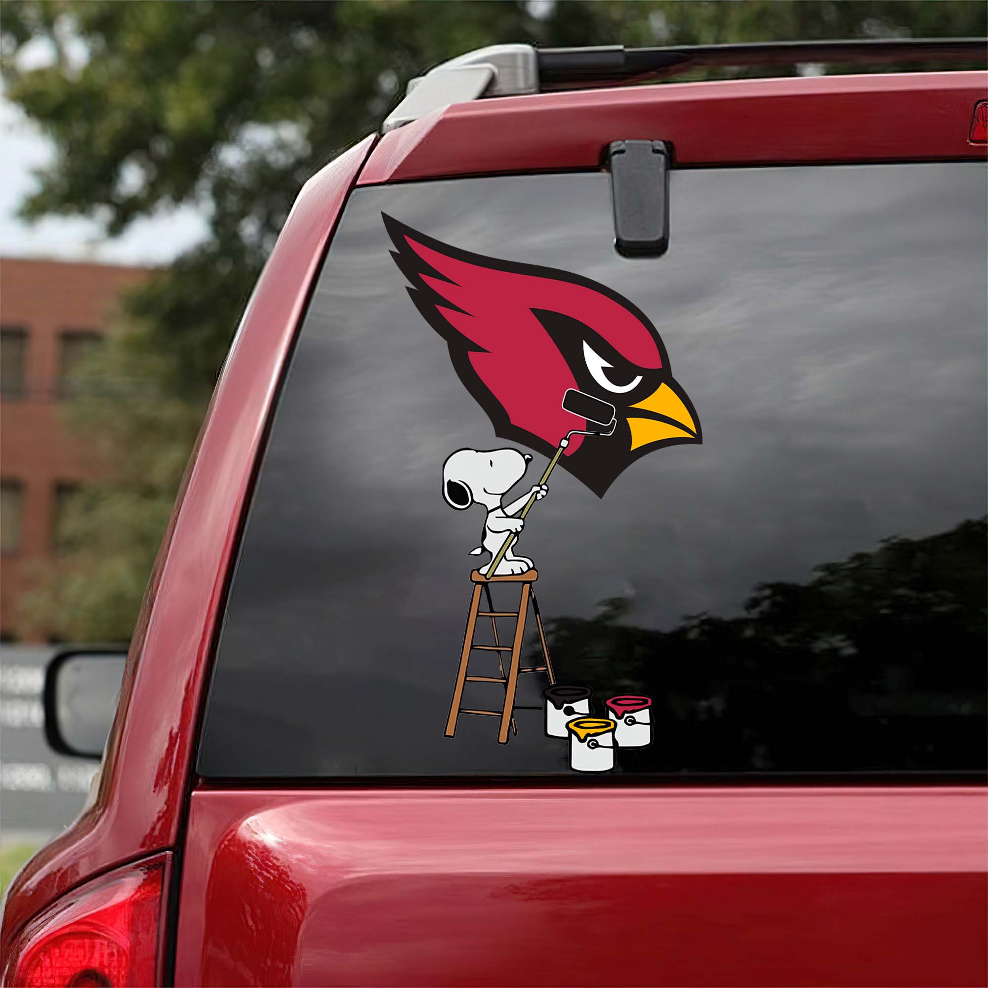 Arizona Cardinals Mix Snoopy Car Decal Art PT54710