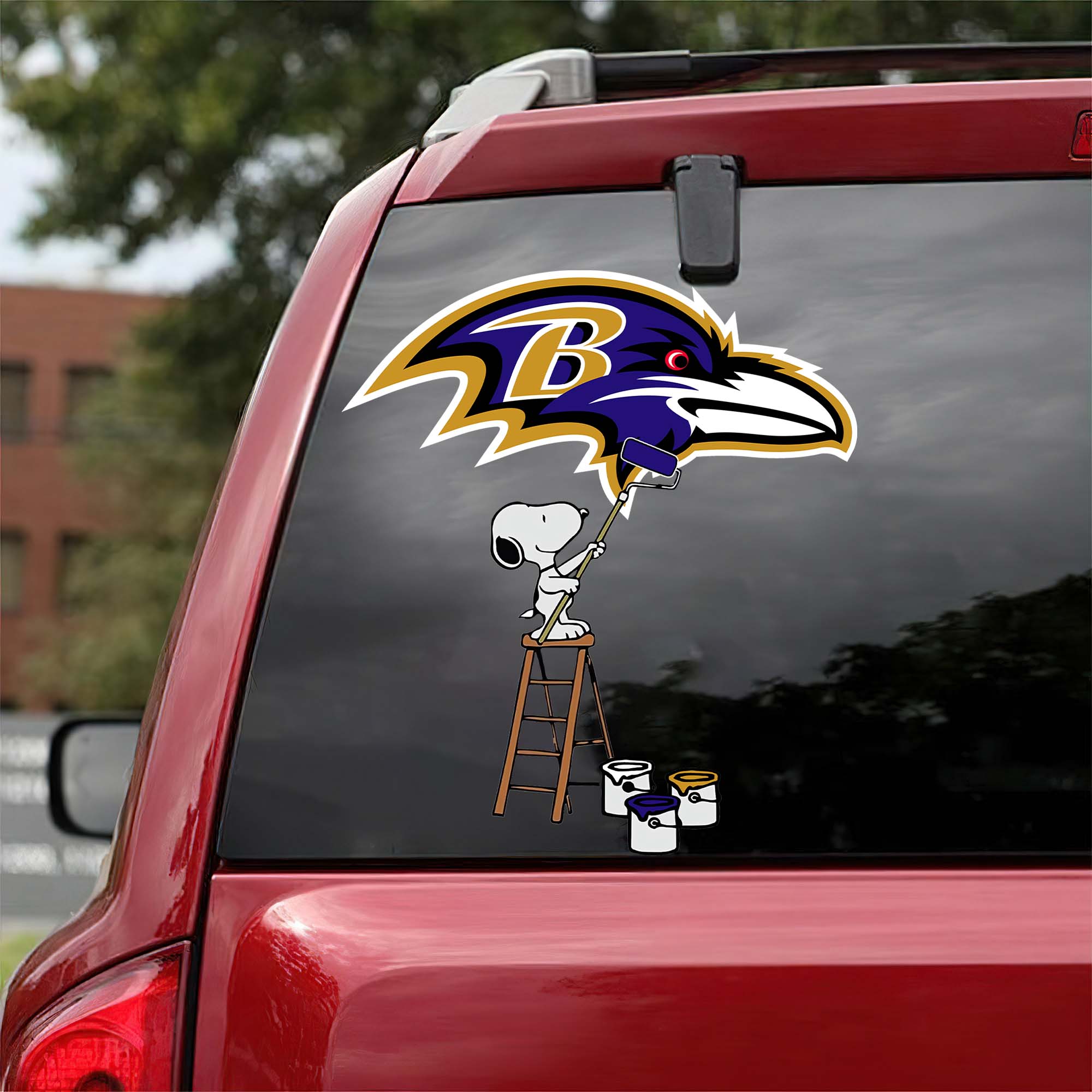 Baltimore Ravens Mix Snoopy Car Decal Art PT54712