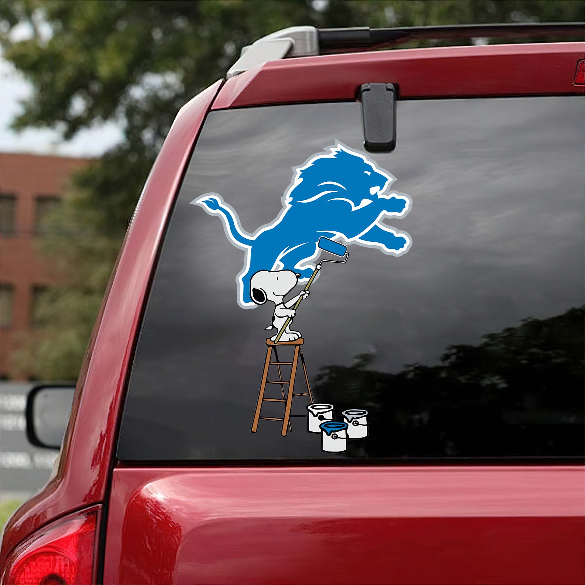 Detroit Lions Mix Snoopy Car Decal Art PT54720