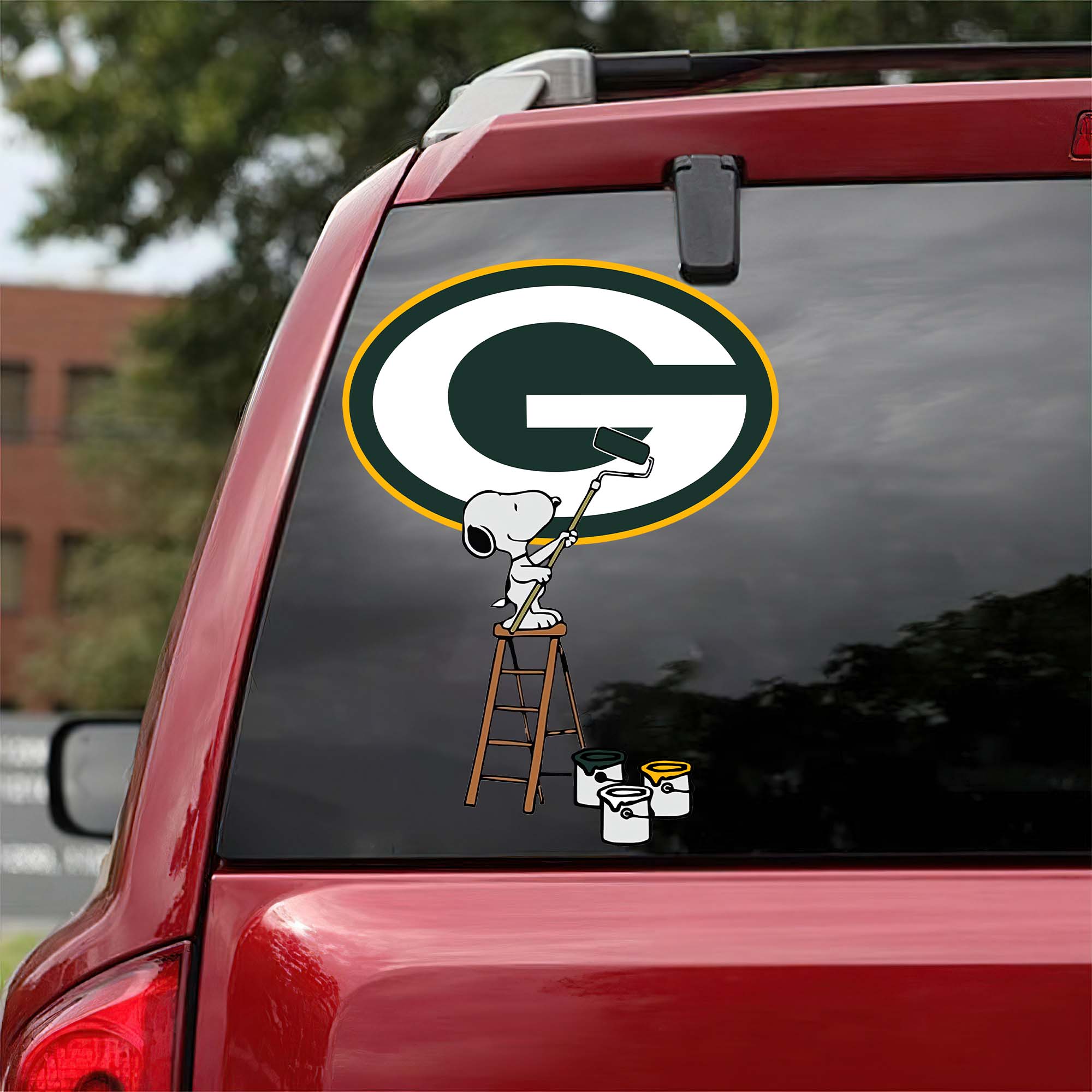 Green Bay Packers Mix Snoopy Car Decal Art PT54721