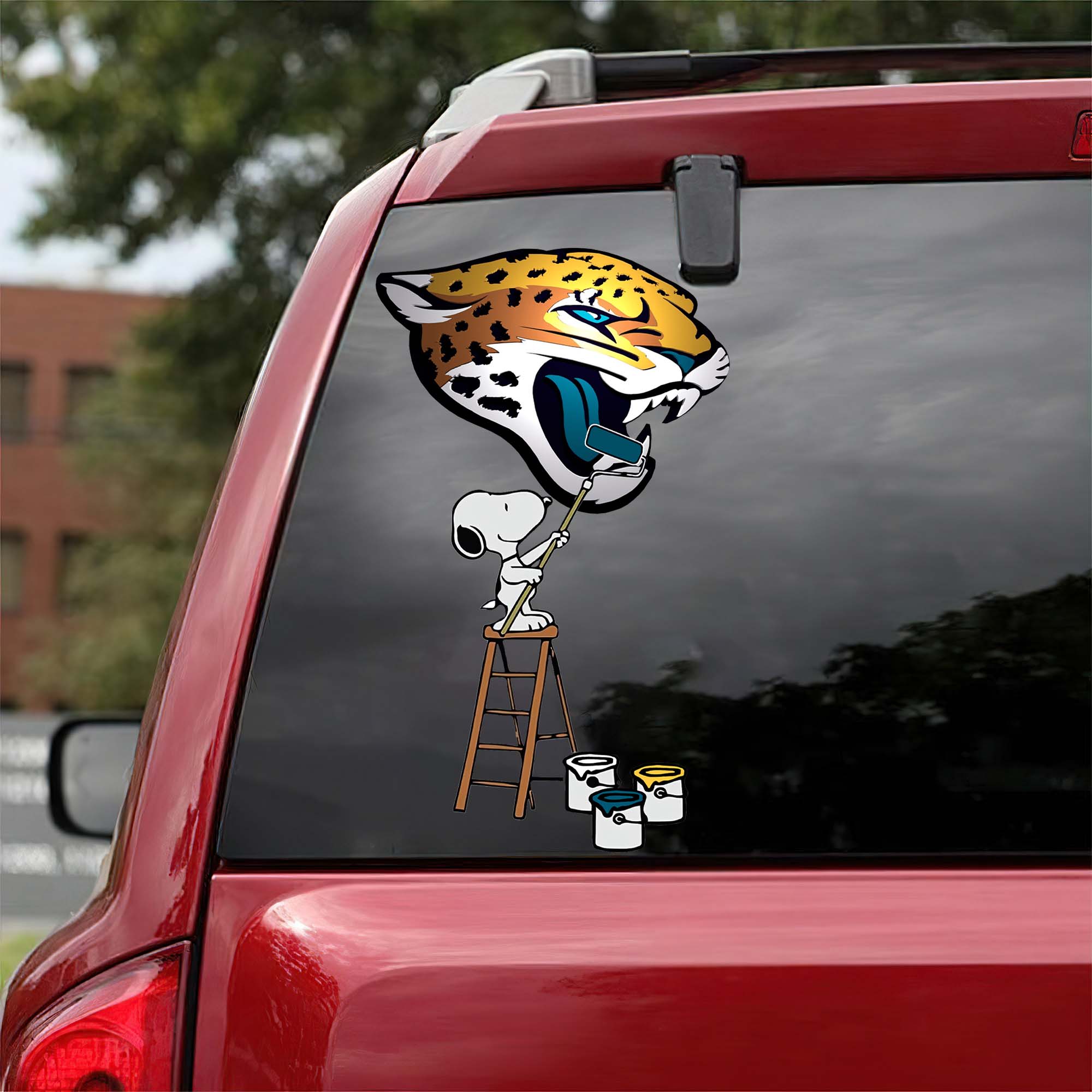 Jacksonville Jaguars Mix Snoopy Car Decal Art PT54724