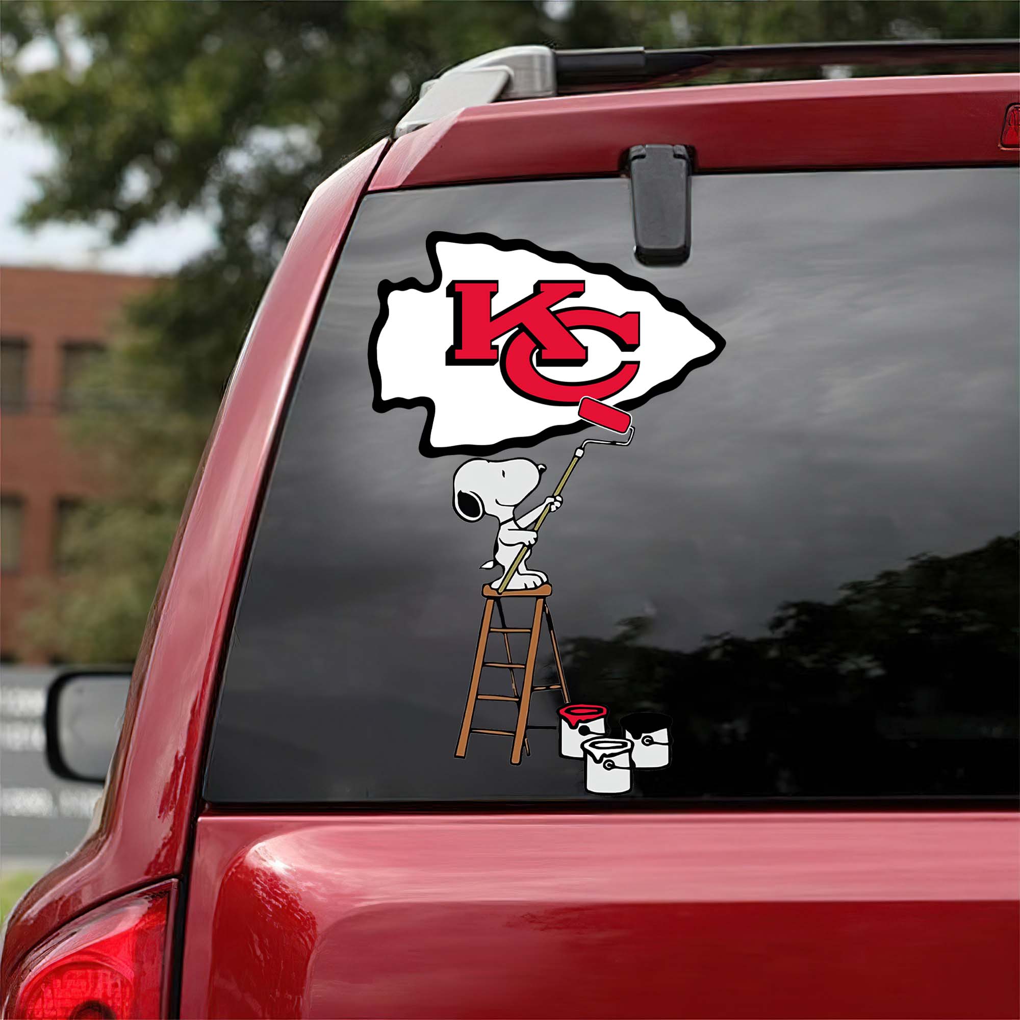 Kansas City Chiefs Mix Snoopy Car Decal Art PT54725
