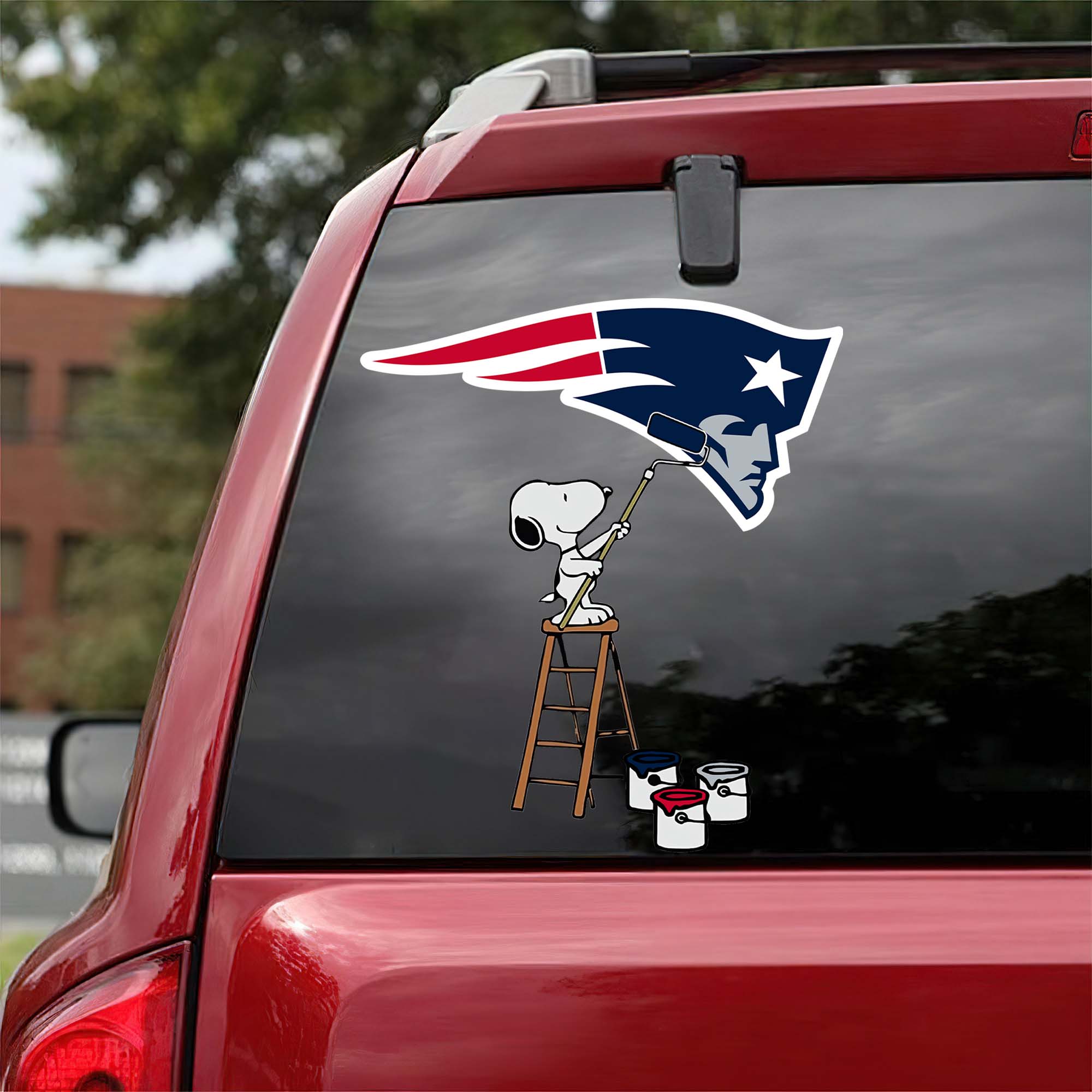 New England Patriots Mix Snoopy Car Decal Art PT54731