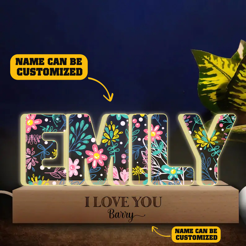 Mothers Day Gifts, Customized Mommy Flower 3D LED Light, Mama With Kids Name Gifts, 2024 Mothers Day Gift For Grandma