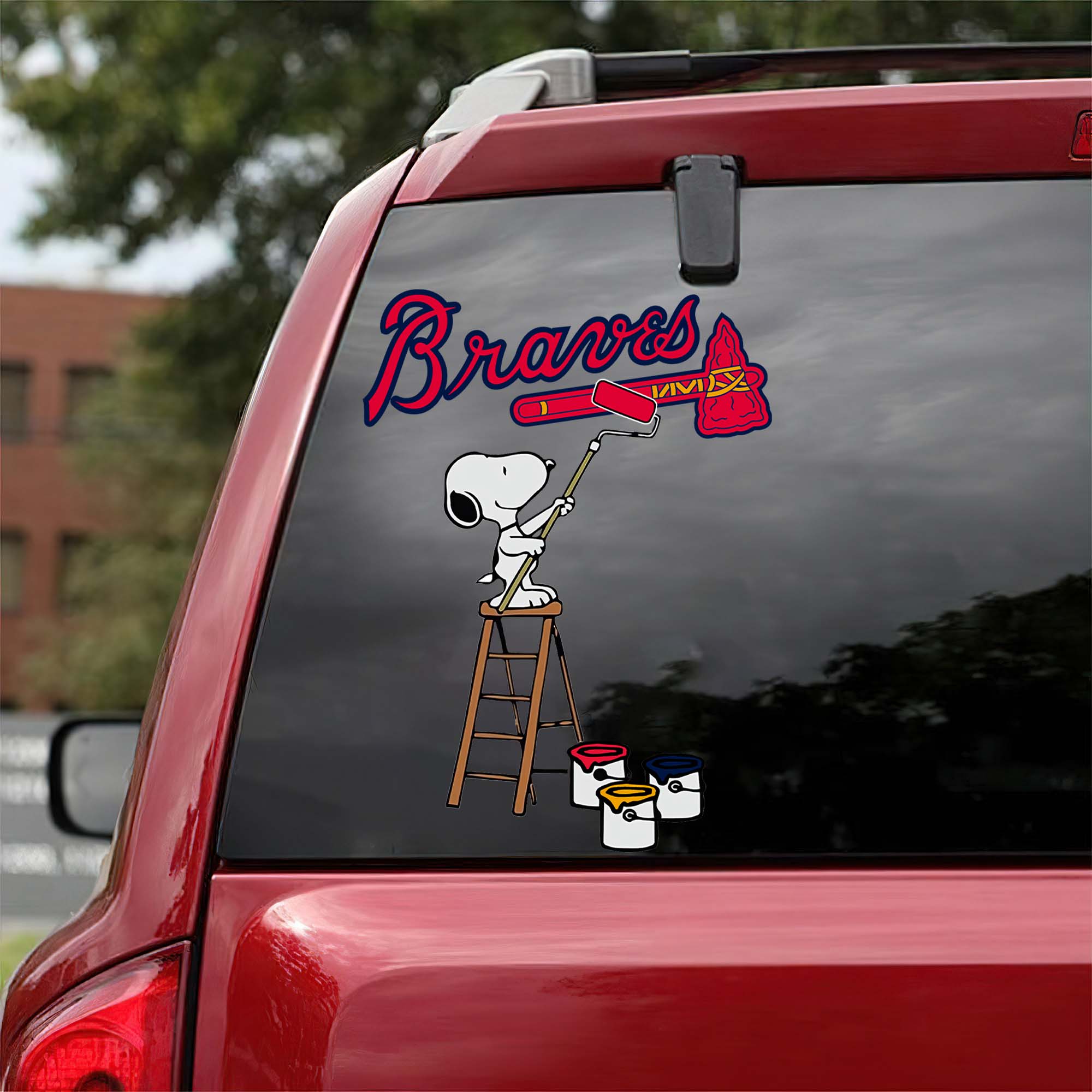 Atlanta Braves Mix Snoopy Car Decal Art PT54778