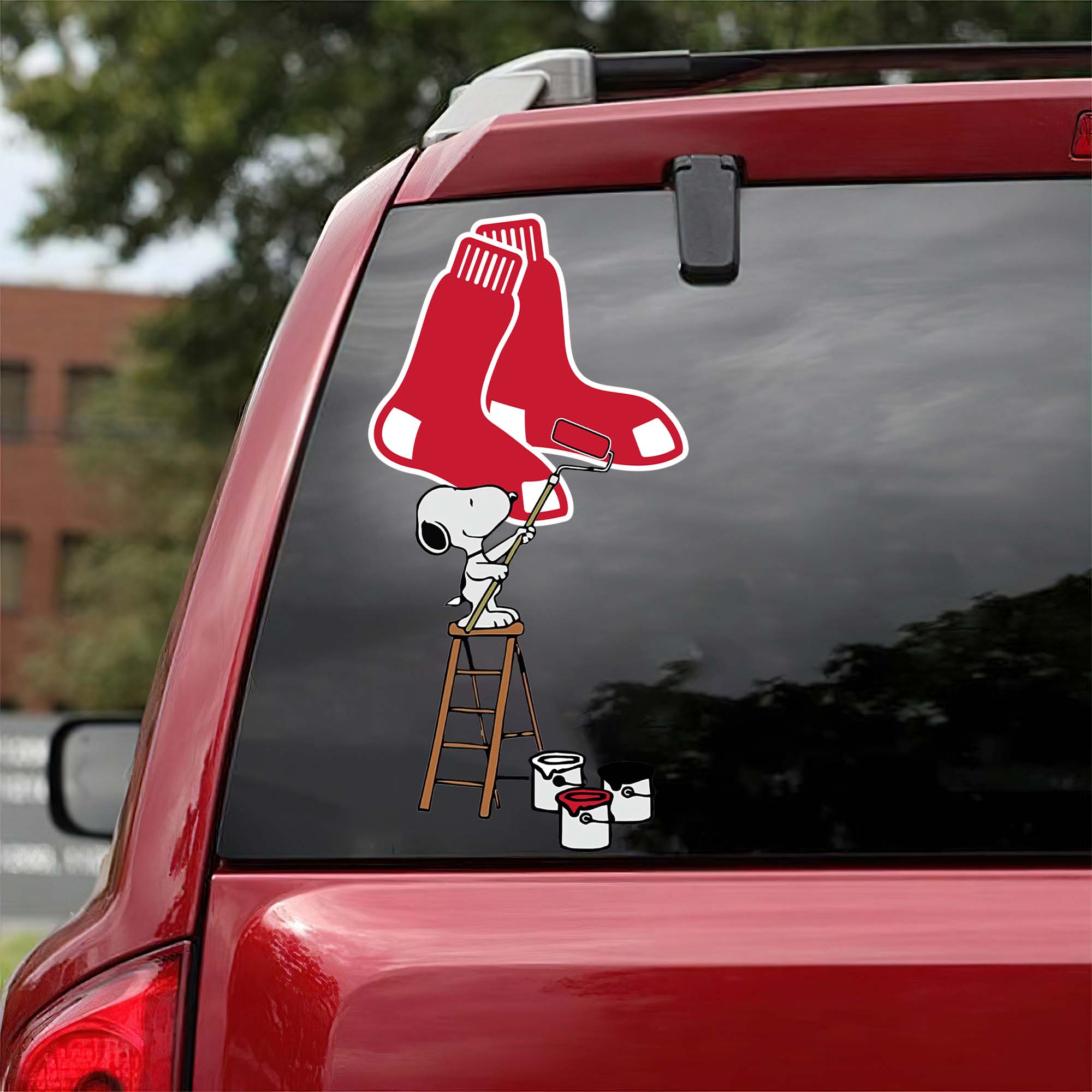 Boston Red Sox Mix Snoopy Car Decal Art PT54780