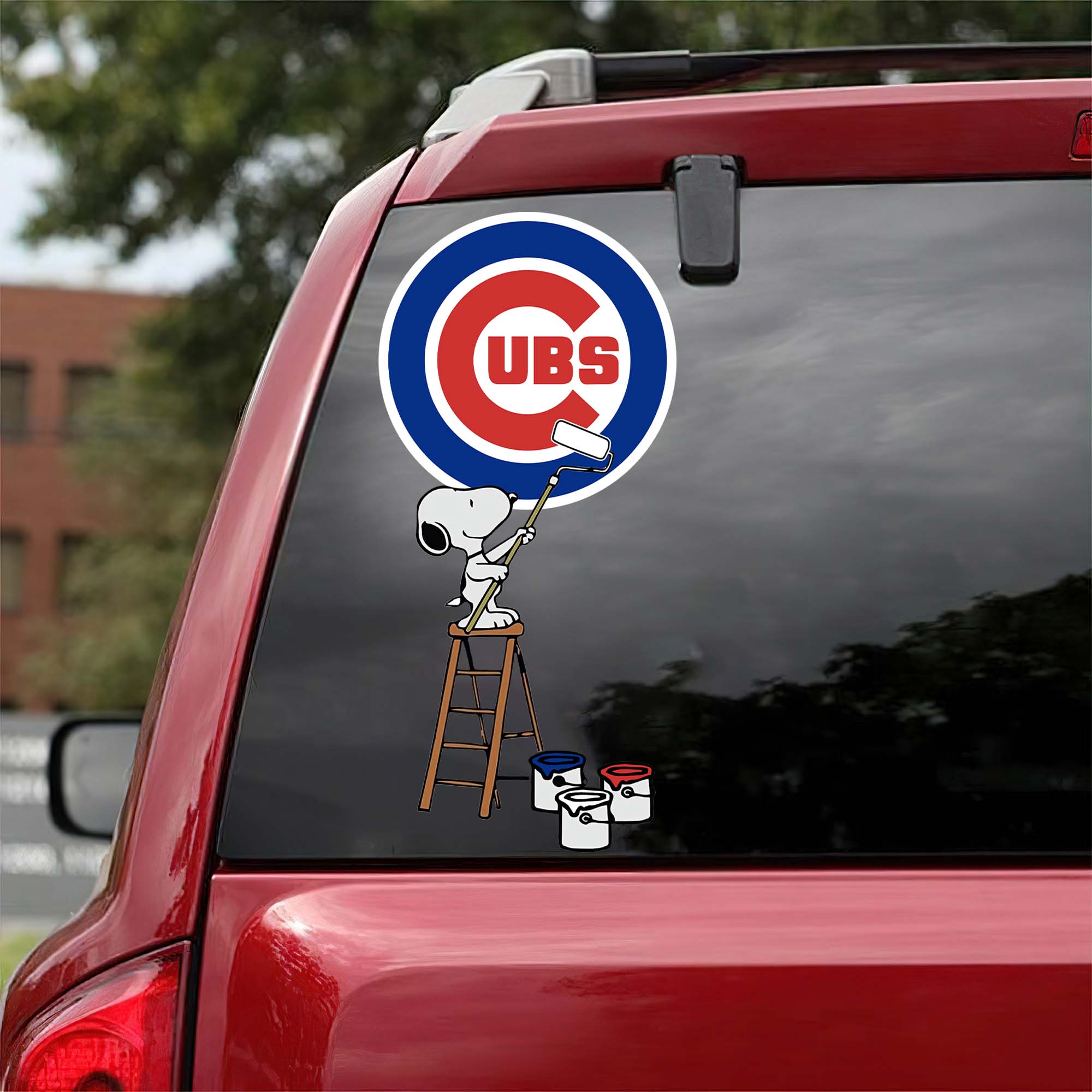 Chicago Cubs Mix Snoopy Car Decal Art PT54781