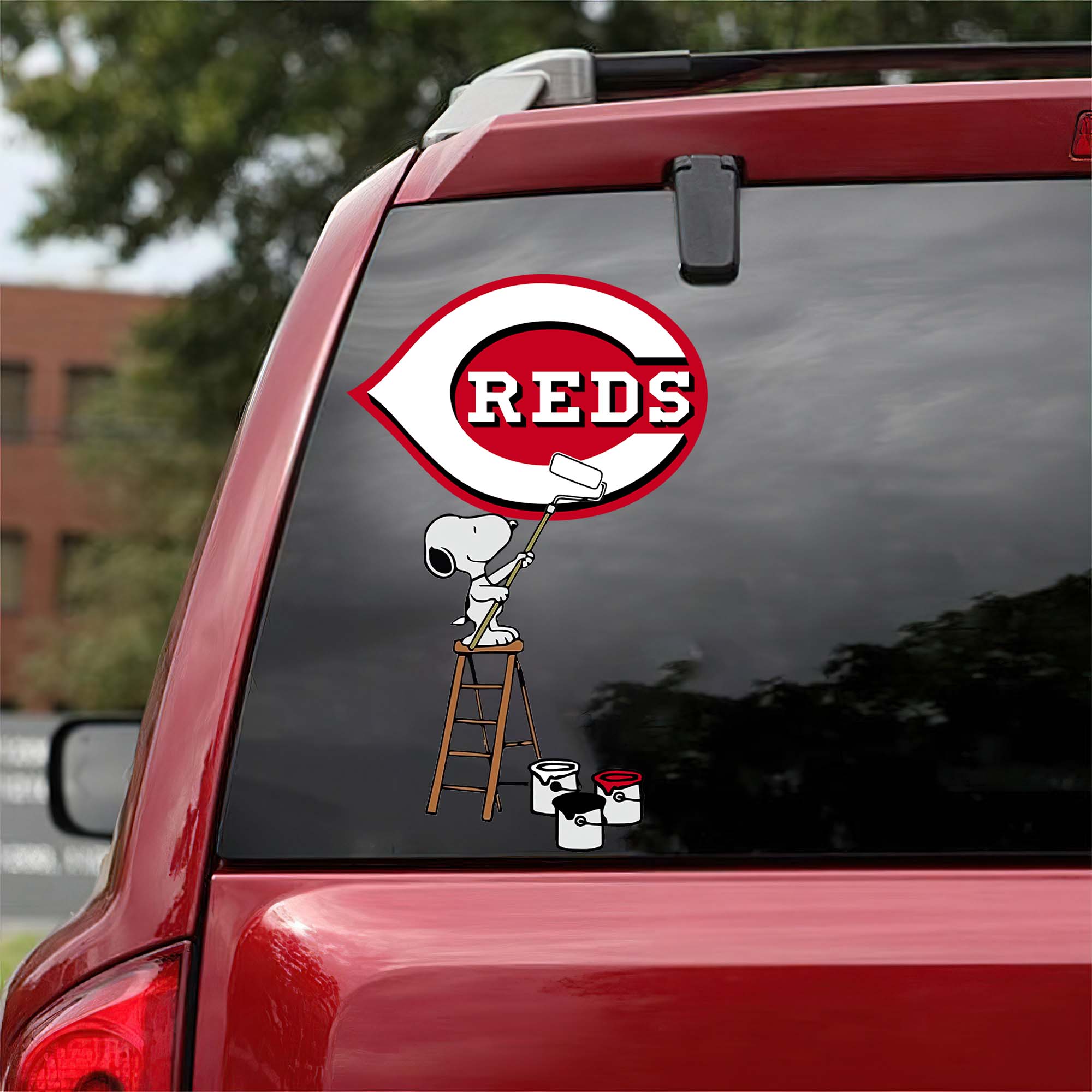 Cincinnati Reds Mix Snoopy Car Decal Art PT54783