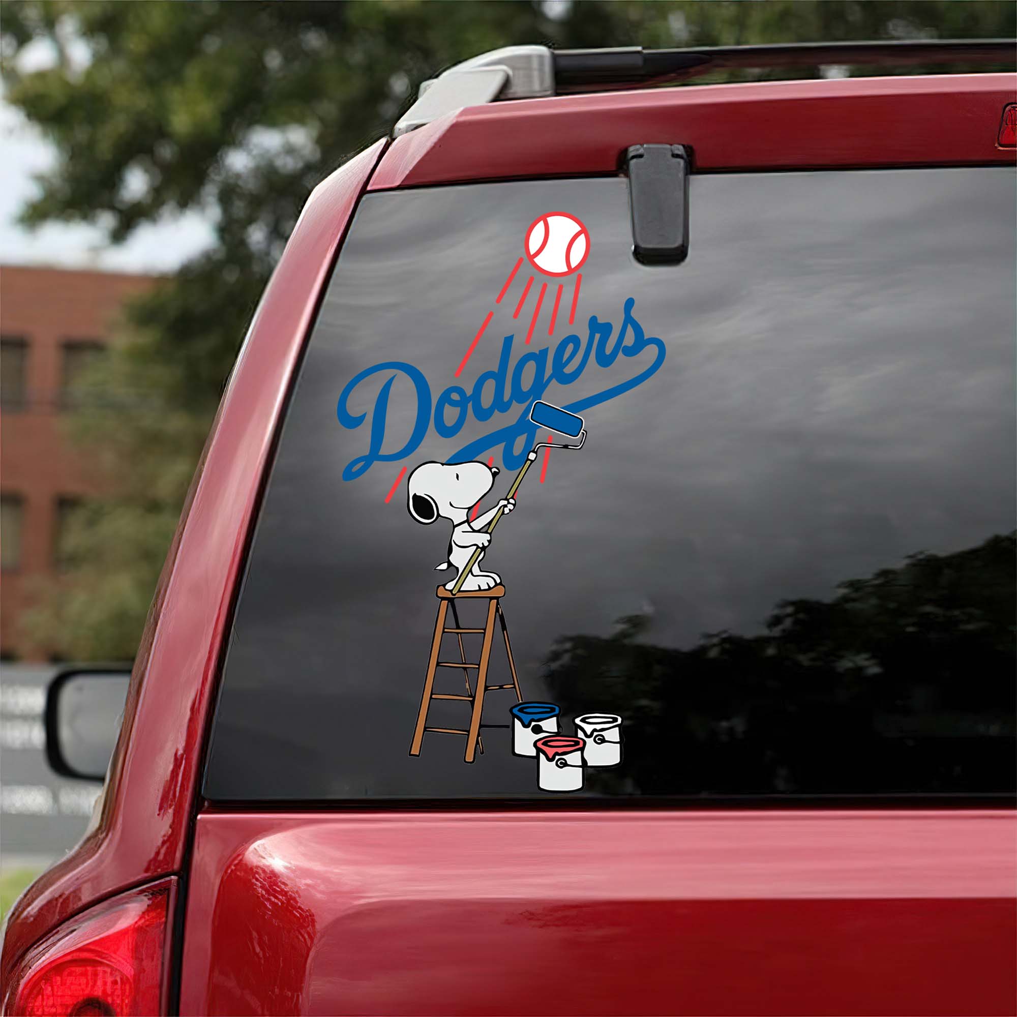 Los Angeles Dodgers Mix Snoopy Car Decal Art PT54790