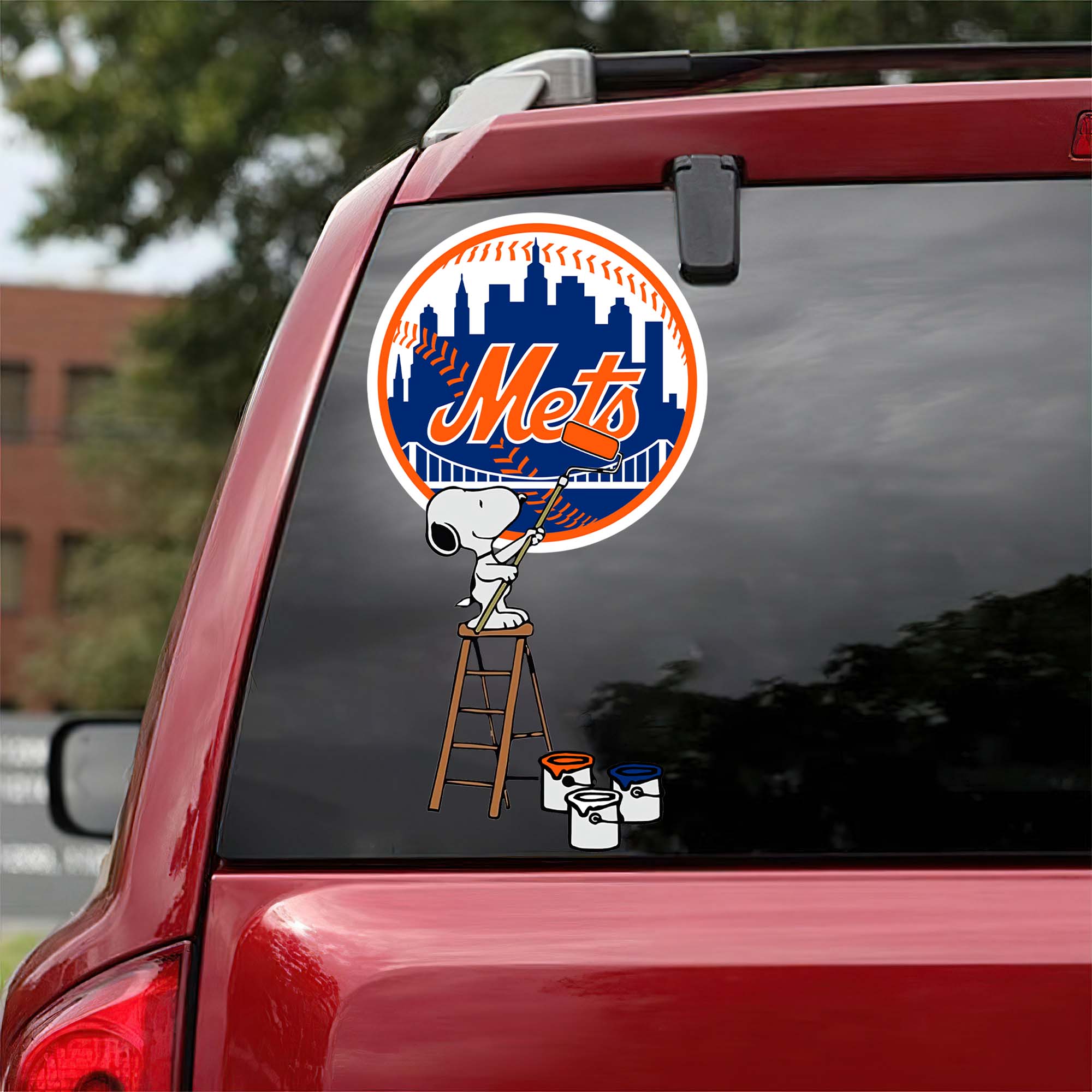 New York Mets Mix Snoopy Car Decal Art PT54794