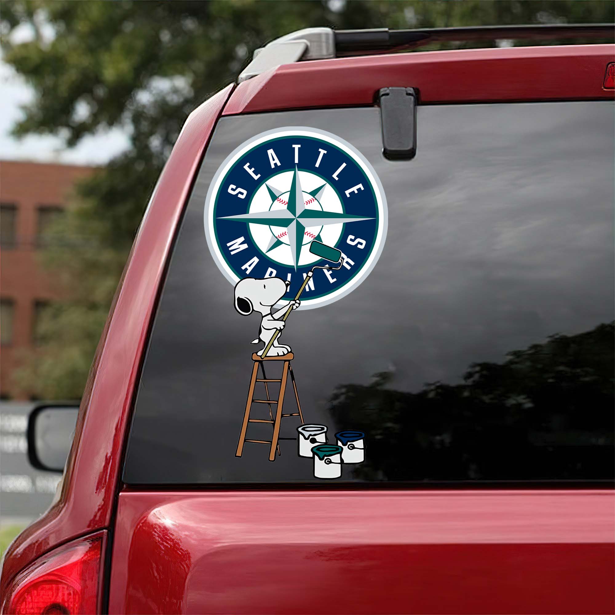 Seattle Mariners Mix Snoopy Car Decal Art PT54801