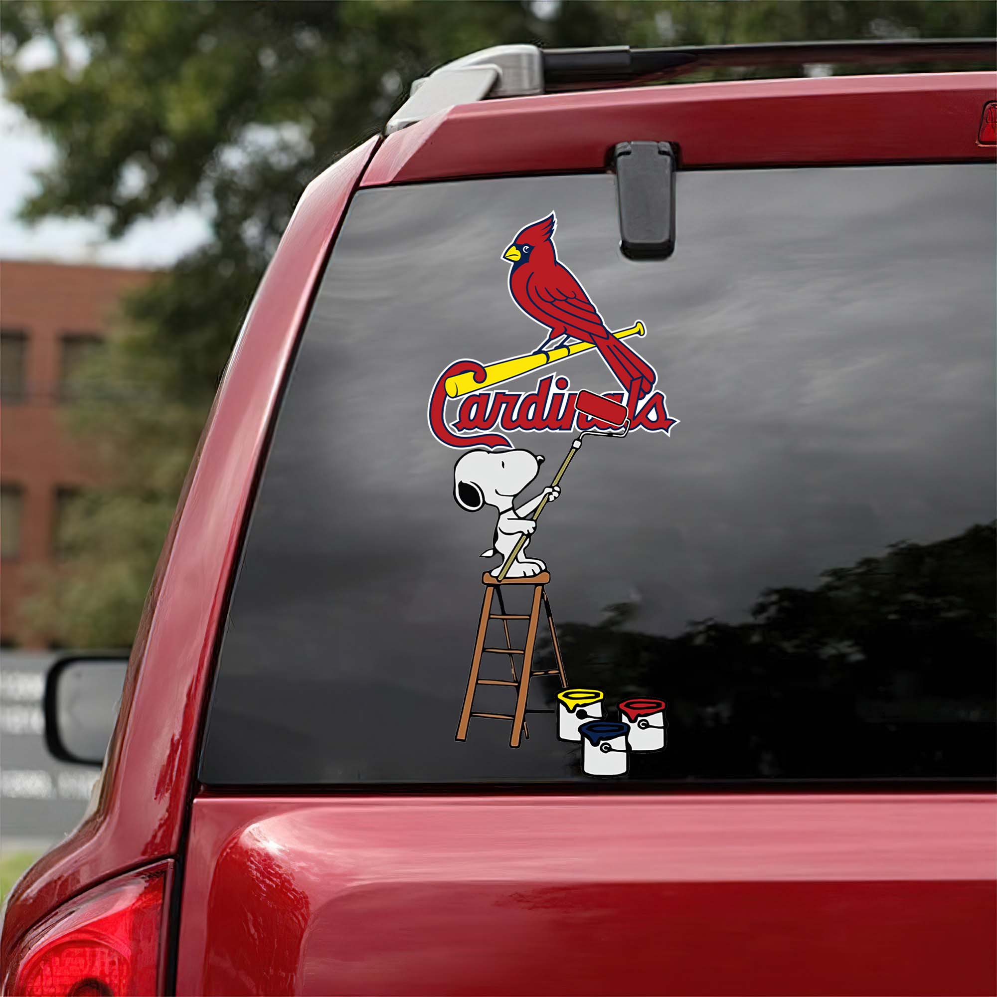 St. Louis Cardinals Mix Snoopy Car Decal Art PT54802