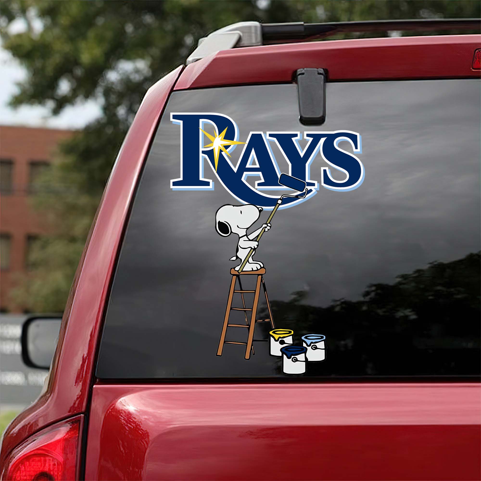 Tampa Bay Rays Mix Snoopy Car Decal Art PT54803