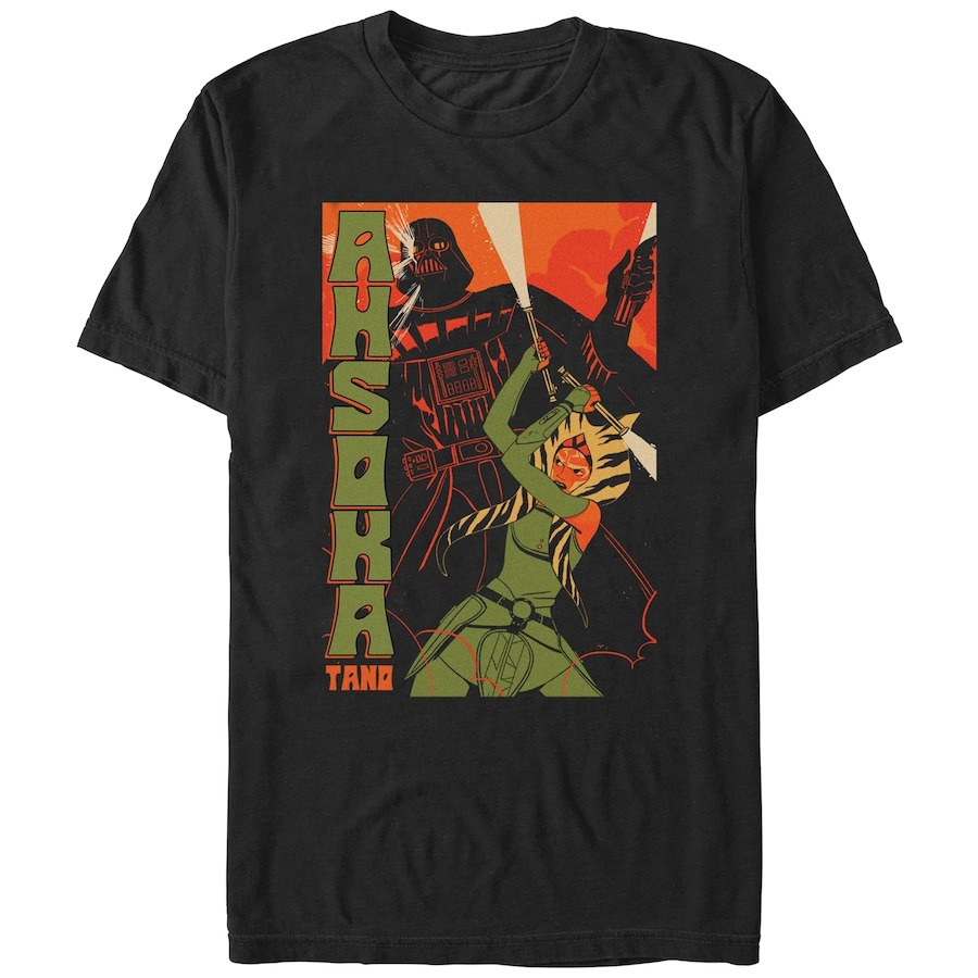 Ahsoka Tano Star Wars Mad Engine Poster Graphic T-Shirt - Black PT54813