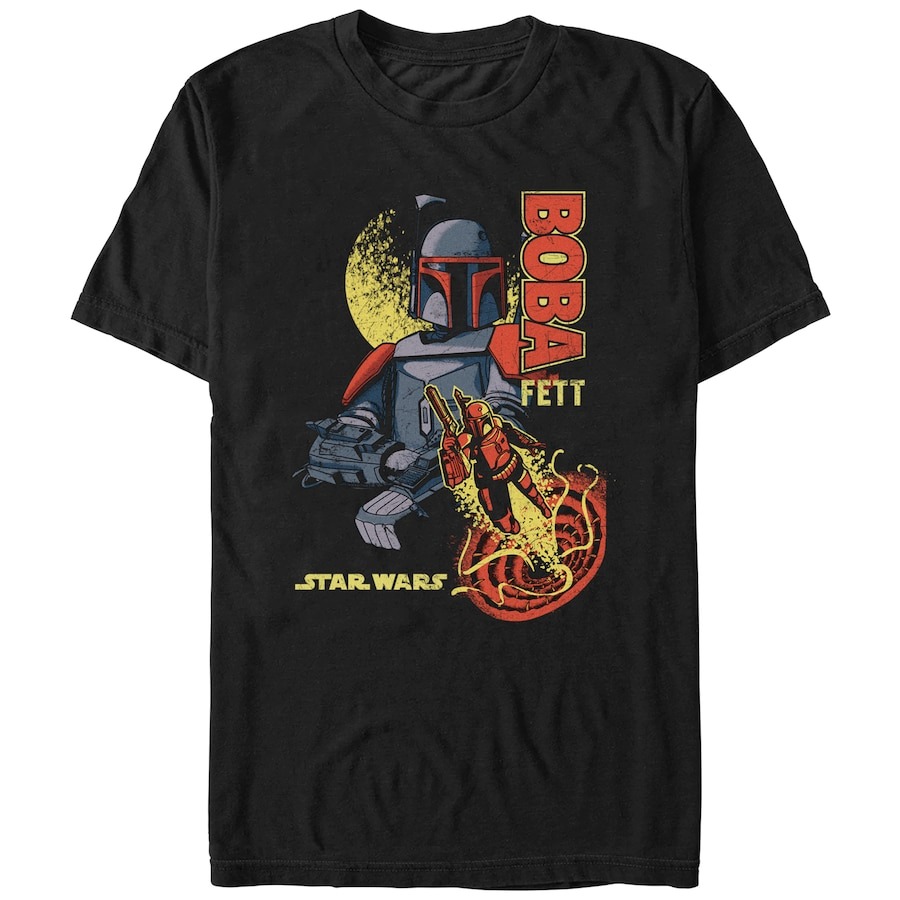 Boba Fett Star Wars Mad Engine Double Shot Graphic T-Shirt - Black PT54814