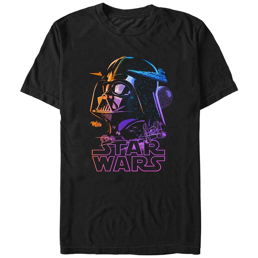 Darth Vader Star Wars Mad Engine Neon Graphic T-Shirt - Black PT54824