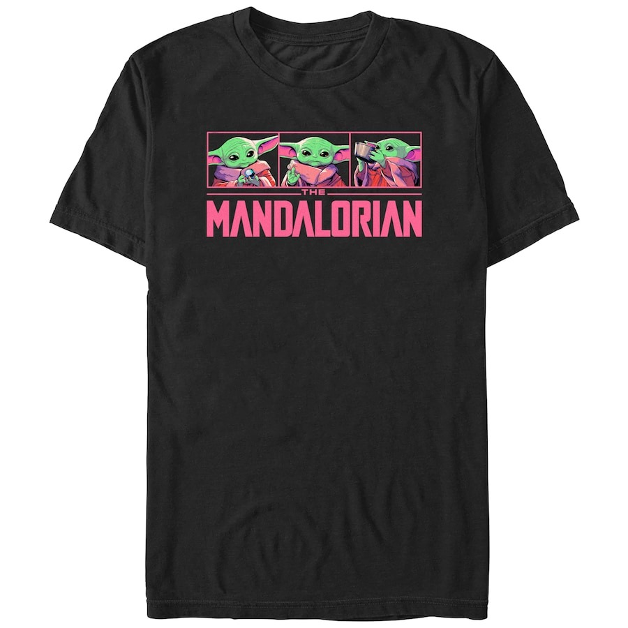 Grogu The Mandalorian Mad Engine Bright Child Graphic T-Shirt - Black PT54827