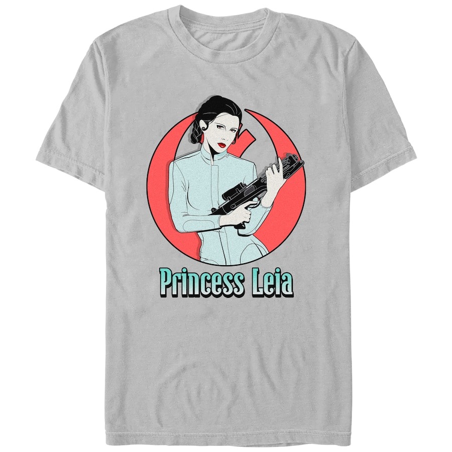 Princess Leia Star Wars Mad Engine Graphic T-Shirt - Gray PT54836