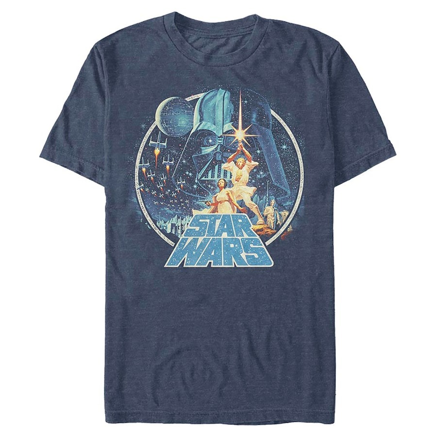 Star Wars Classic Logo Victory T-Shirt - Heather Navy PT54837