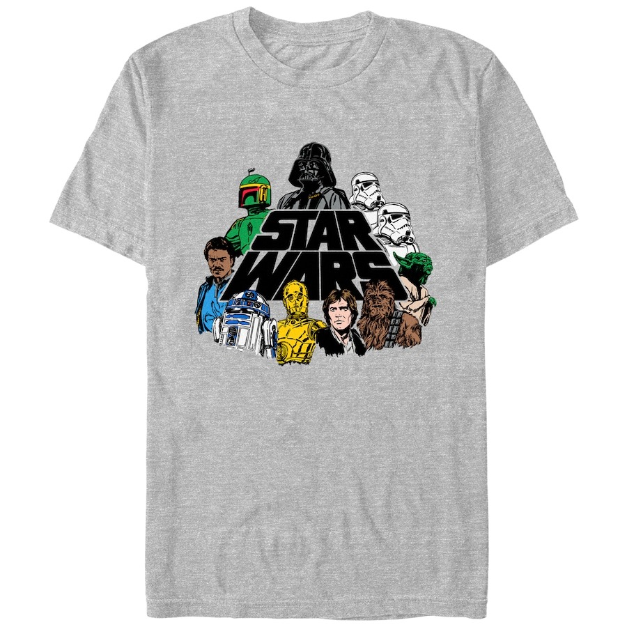 Star Wars Mad Engine Character Crew Graphic T-Shirt - Heather Gray PT54840