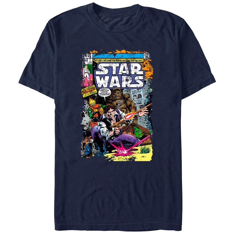 Star Wars Mad Engine Comic Book Cover Graphic T-Shirt - Navy PT54841
