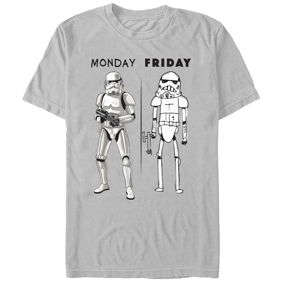 Stormtrooper Star Wars Mad Engine Monday vs. Friday Graphic T-Shirt - Gray PT54859
