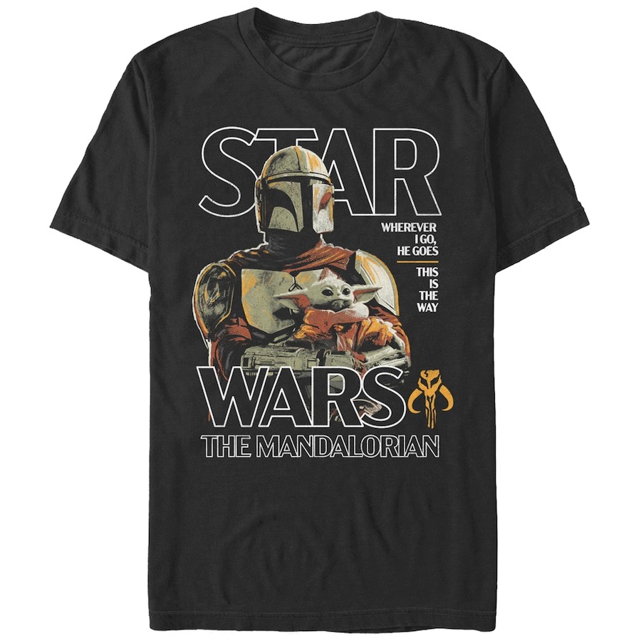 The Mandalorian Mad Engine He Goes Poster Graphic T-Shirt - Black PT54861