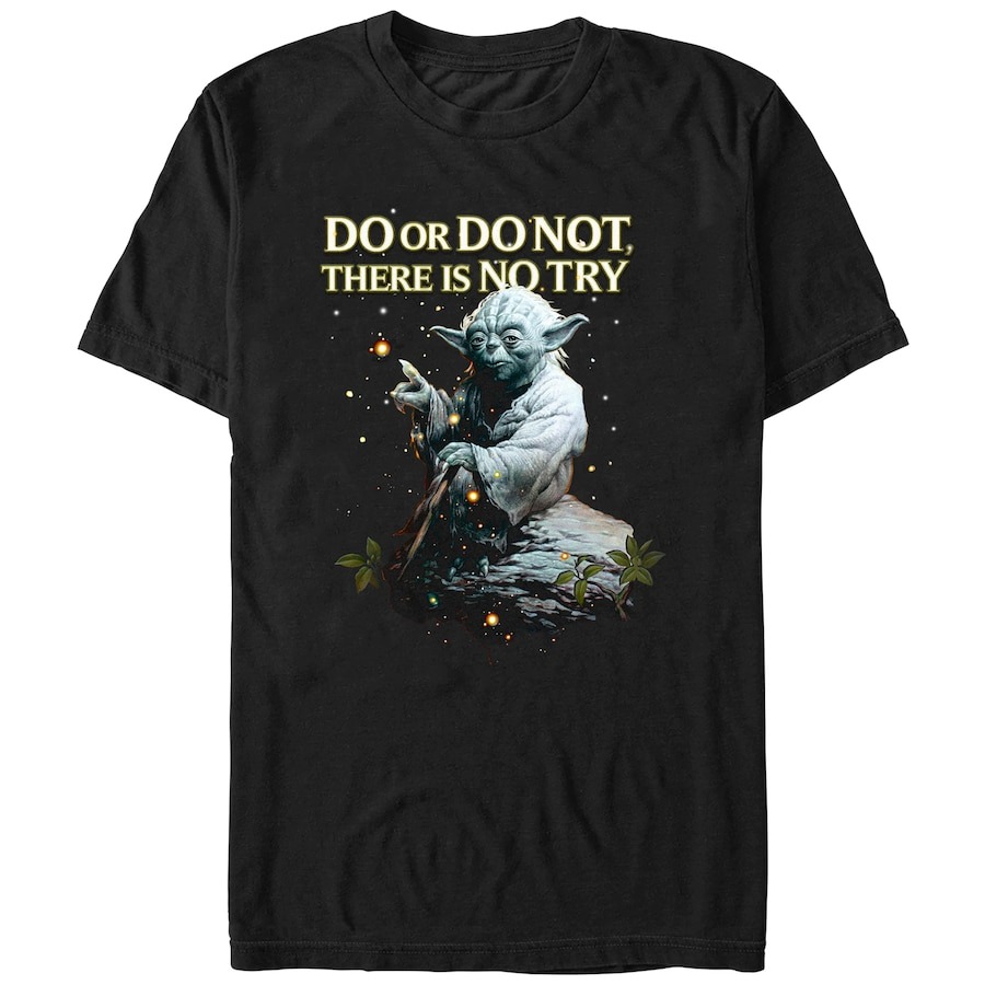 Yoda Star Wars Mad Engine Do Or Do Not Graphic T-Shirt - Black PT54866