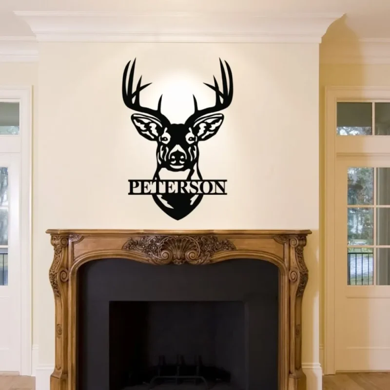 Custom Name Deer Head Sign