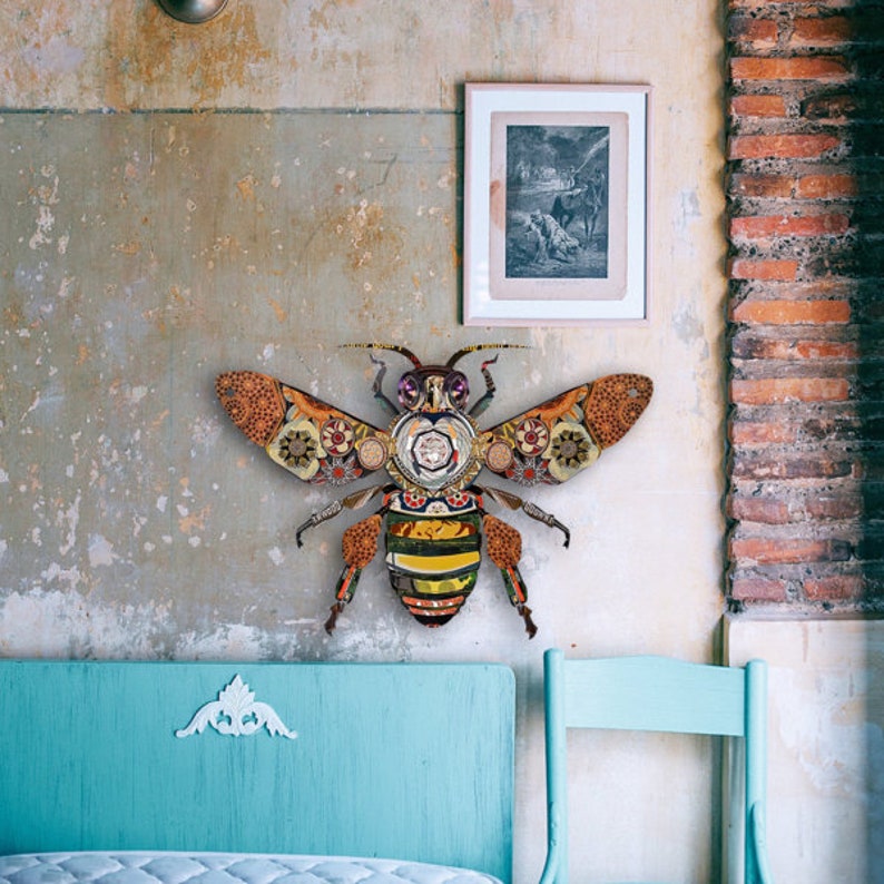 Vintage Honey Bee Metal Sign