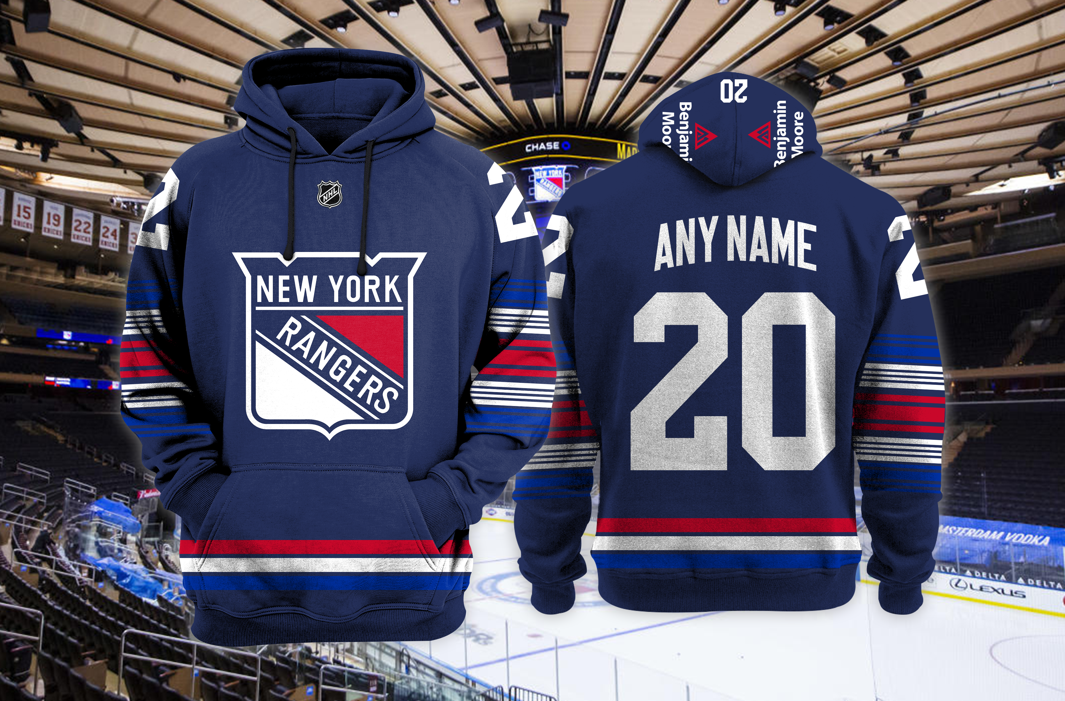 New York Rangers 2023/24 Navy Hoodie PT54869