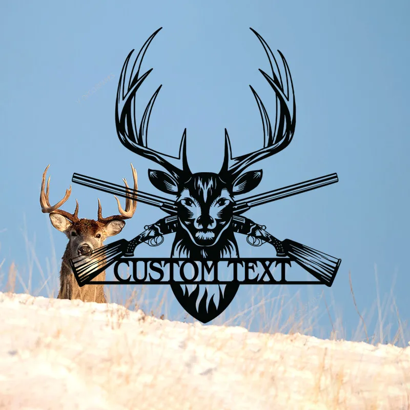 Custom Deer Head Metal Sign