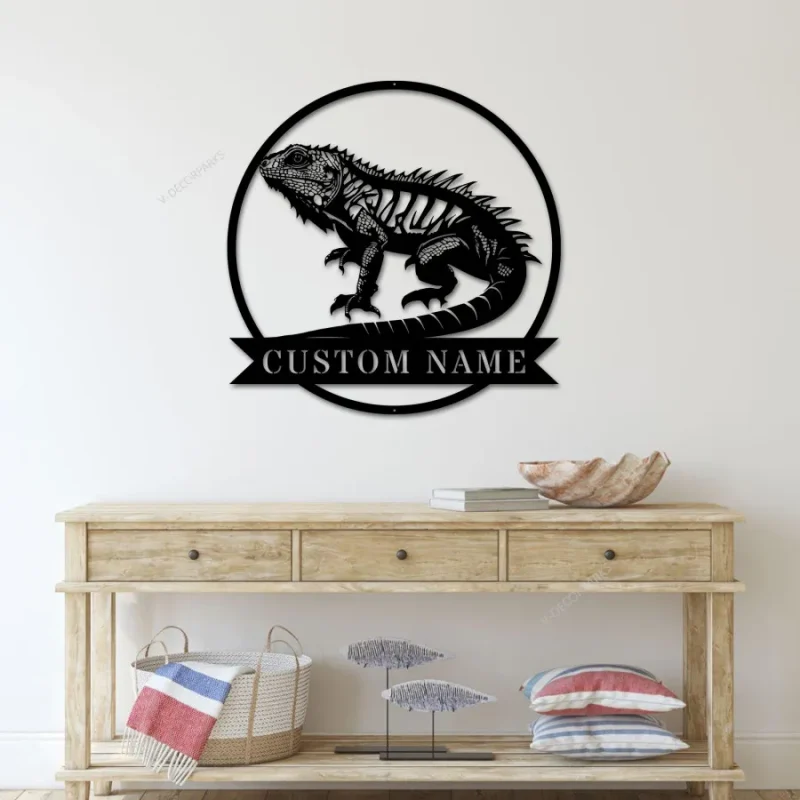 Custom Iguana Lizard Metal Wall Art