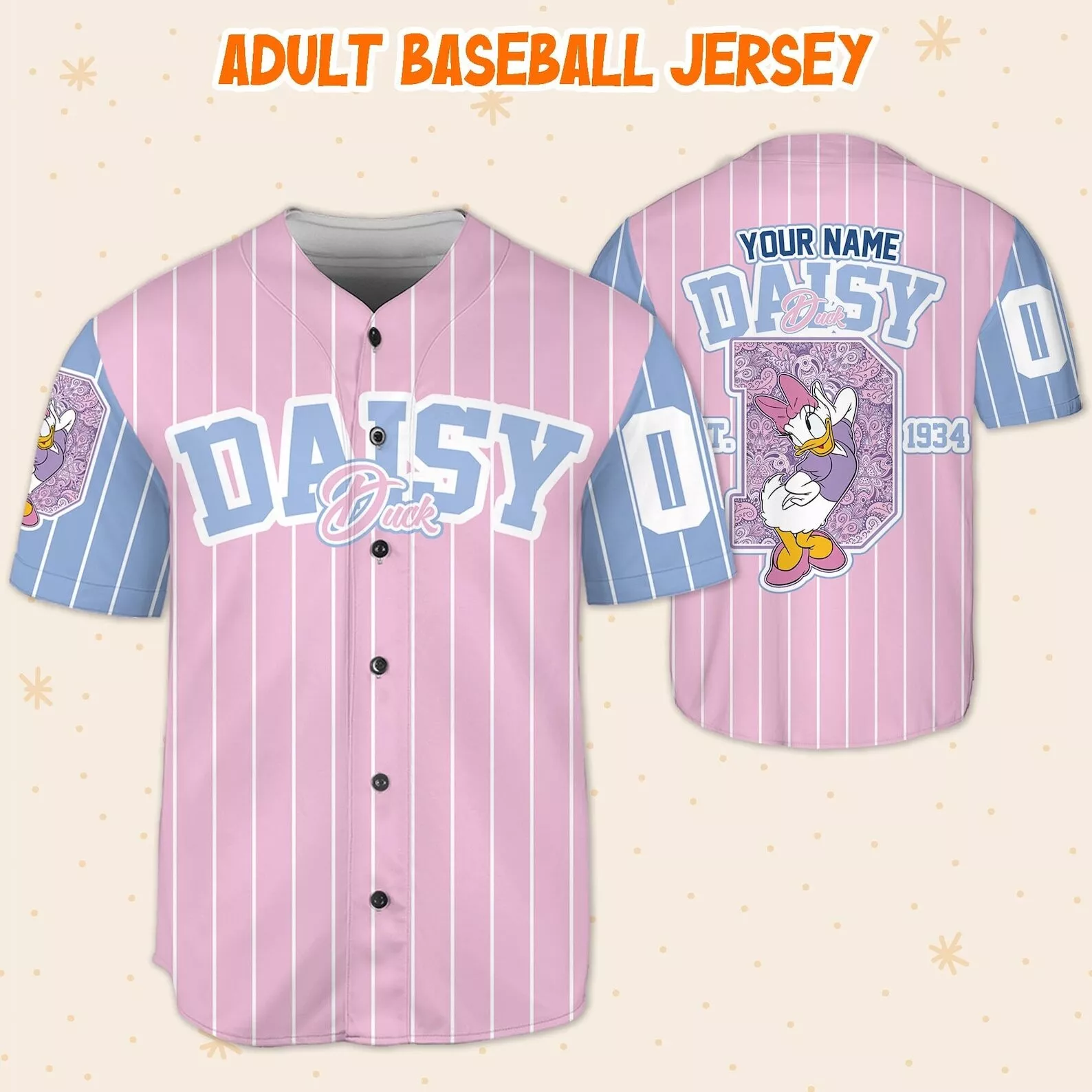 Personalized Daisy Duck Est 1934 Baseball