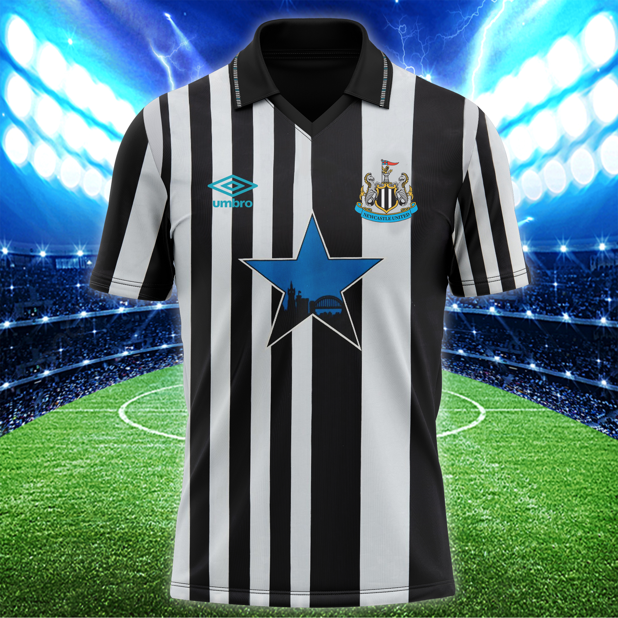 Newcastle United 1991-92 Home Kit Retro Shirt PT56666