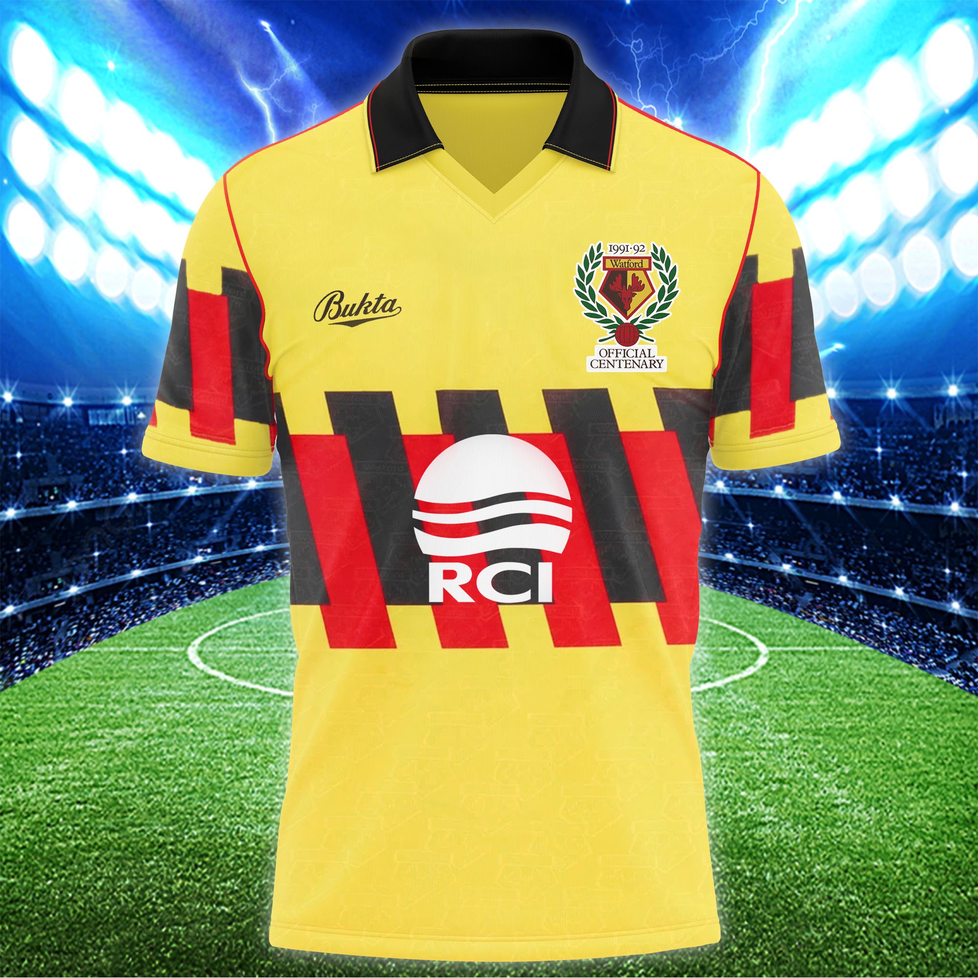 Watford 1991-92 Home Kit Retro Shirt PT56676