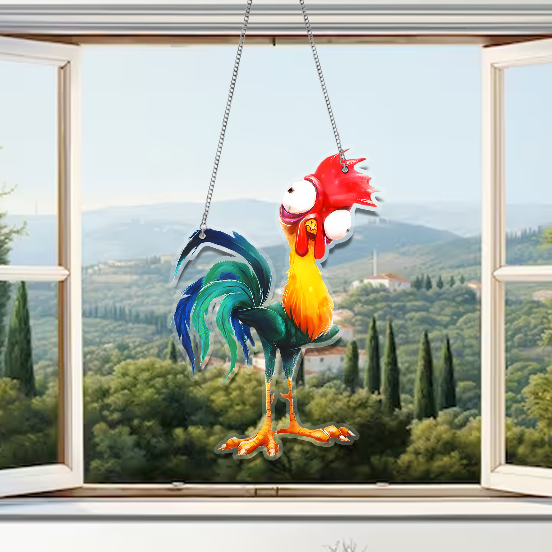 Chicken Rooster Acrylic Window Hanging, Gift For Chicken Lover’s, Chicken Decoration, Farm Decor, Gift For Farmer, Housewarming Decor