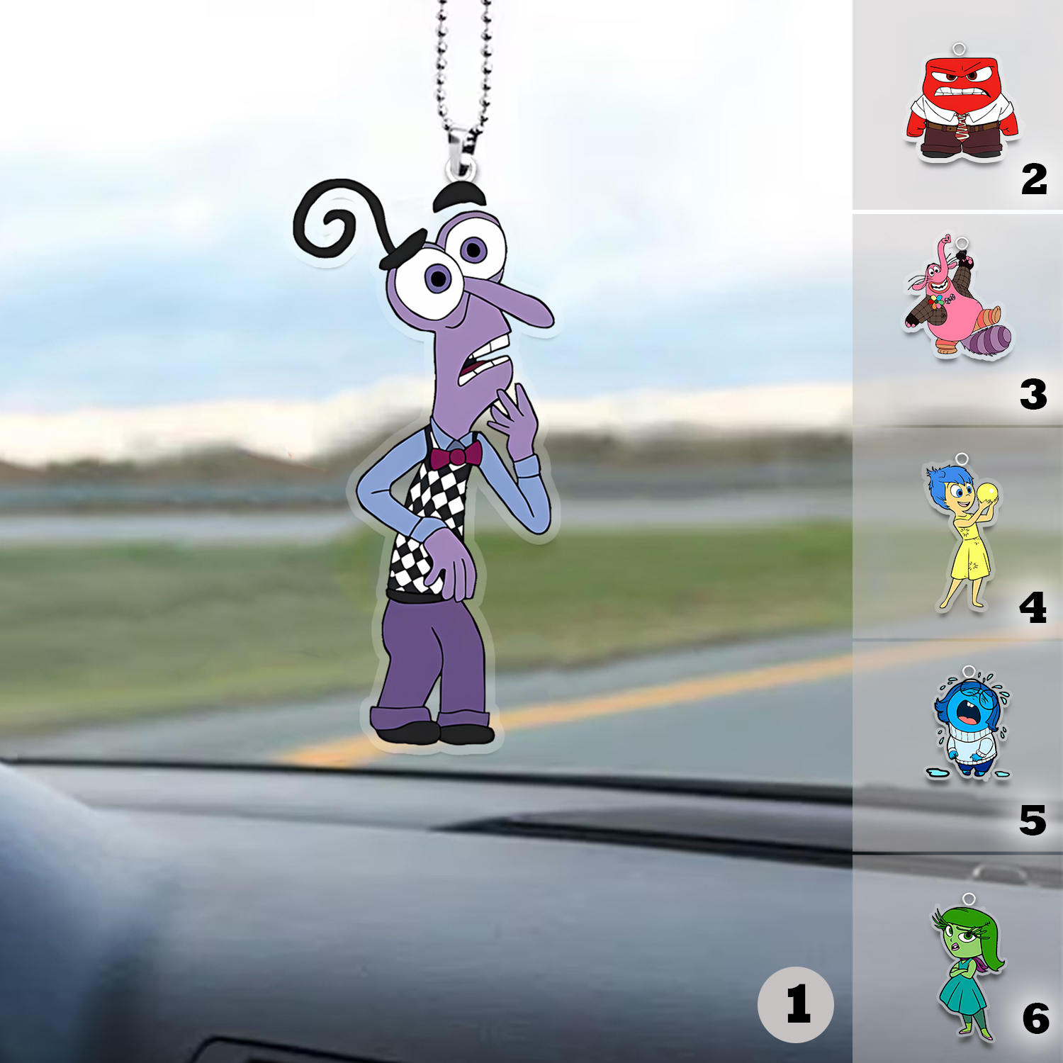 Inside Out Characters Group Transparent Acrylic Car, Inside Out Decor , Gift For Home