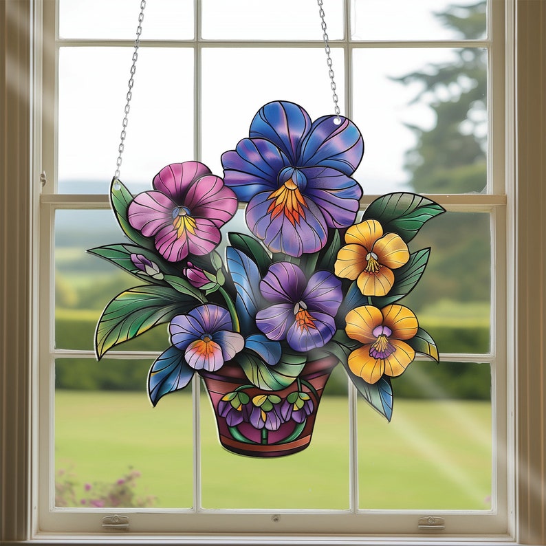 Violet flower Acrylic Window