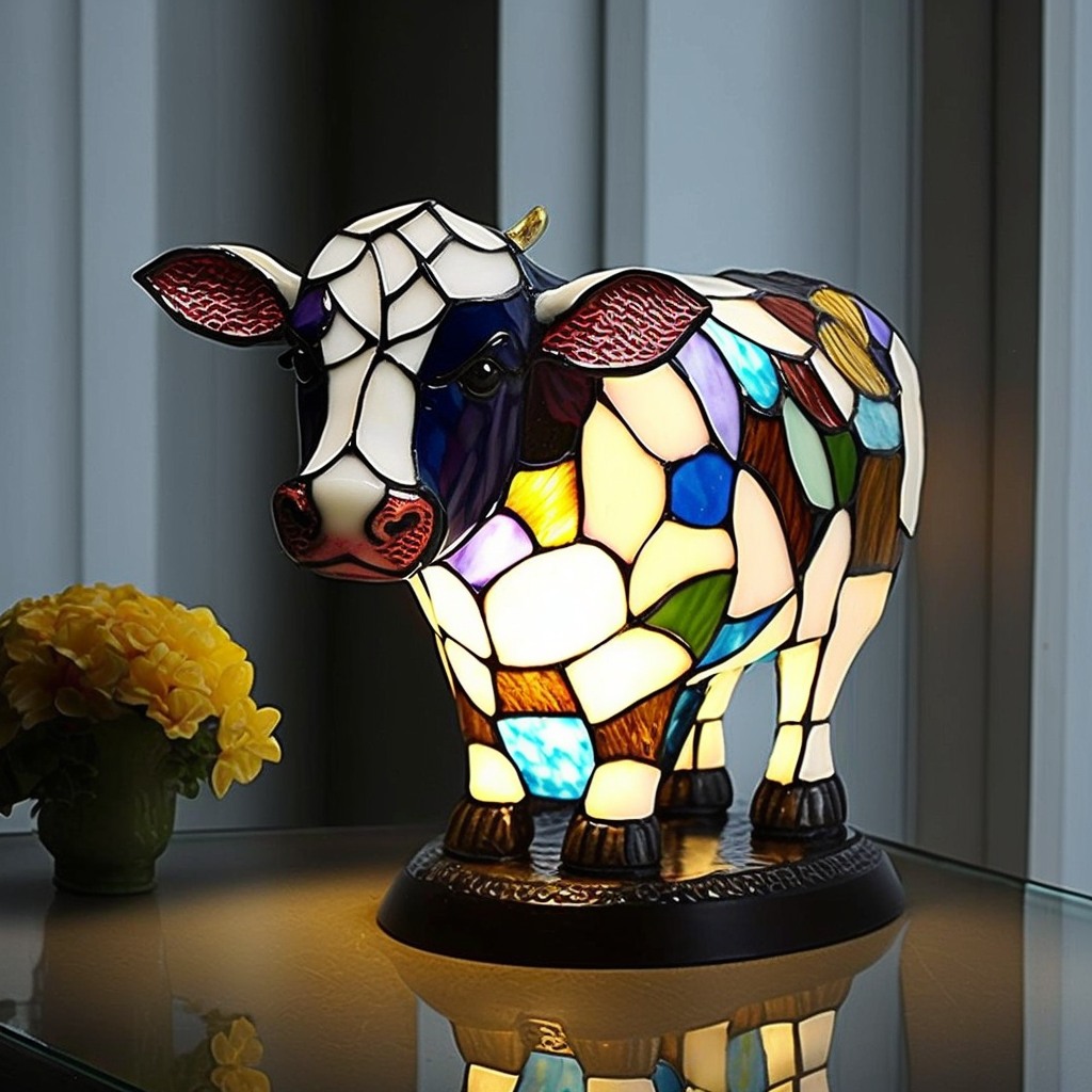 Cows Cute Desk Lamp, Farmhouse Desk Lamp