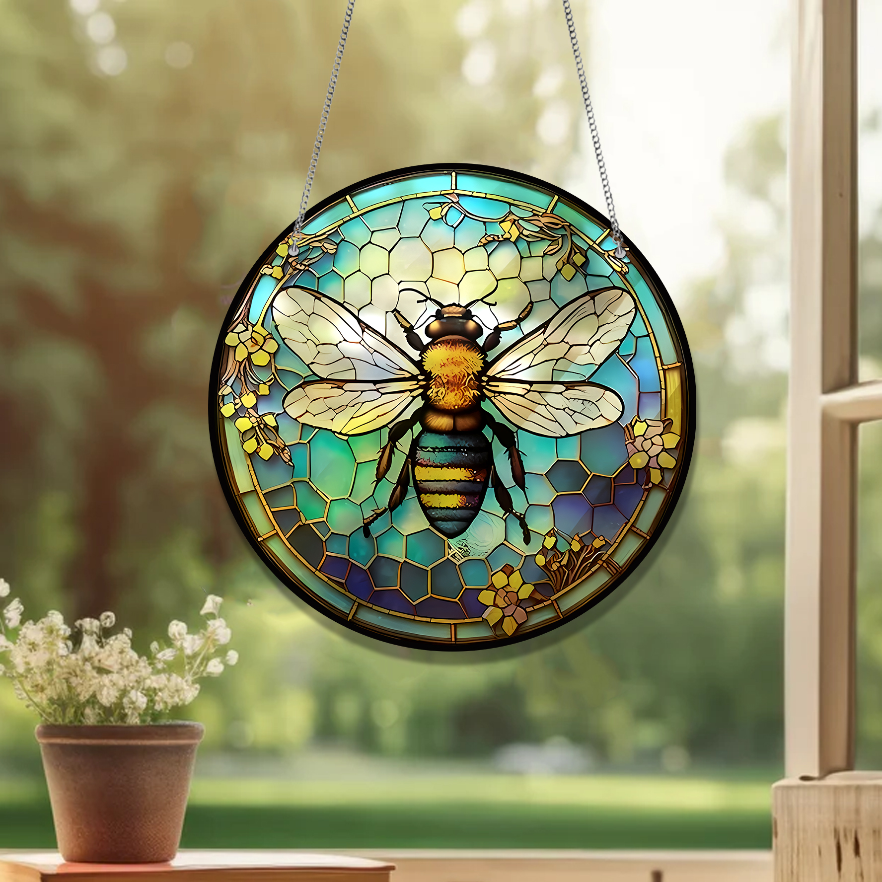 Bumblebee Flower ACRYLIC Window hanging