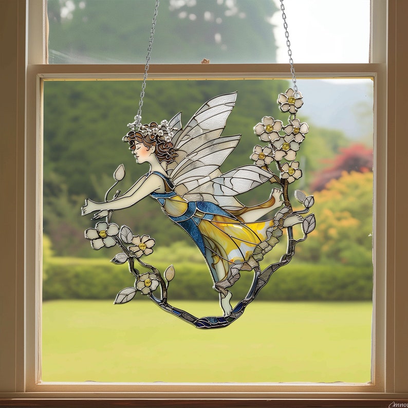 Fairies Flower Acrylic Window Hanging