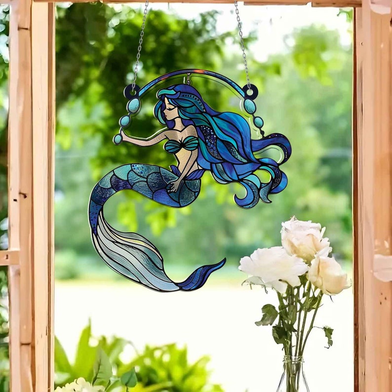 Mermaid Acrylic Window Hanging