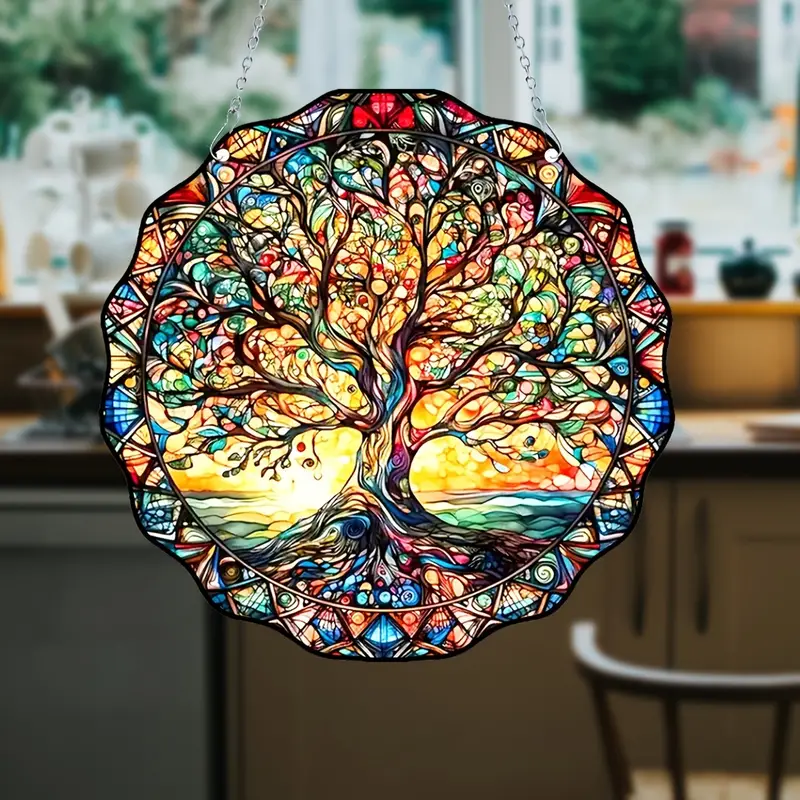 Tree Mountain Colorful Acrylic Window