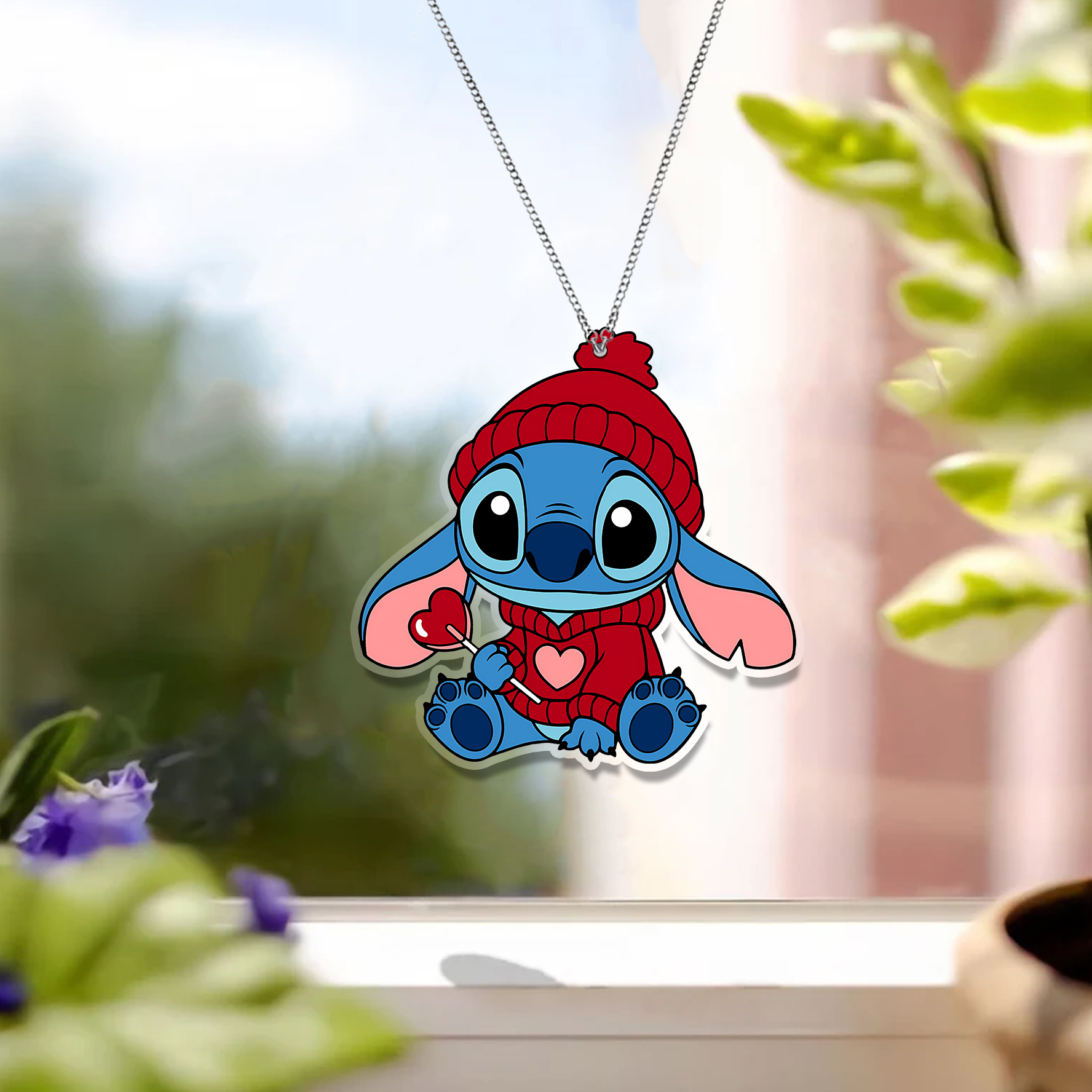 Stitch Heart Customized Acrylic Window Hangings, Stitch Lover’s, Stitch Window hanging, Home Decor , Gift For Woman , Gift For Kids