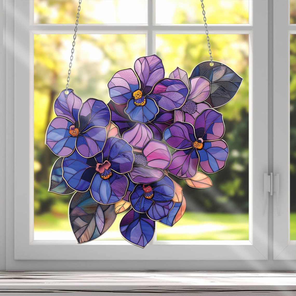Violet flower Acrylic Window Hanging
