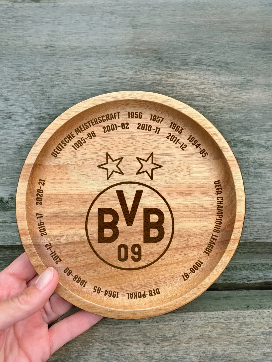 Borussia Dortmund Oval Wooden Trays Rustic Home Decor PT57241