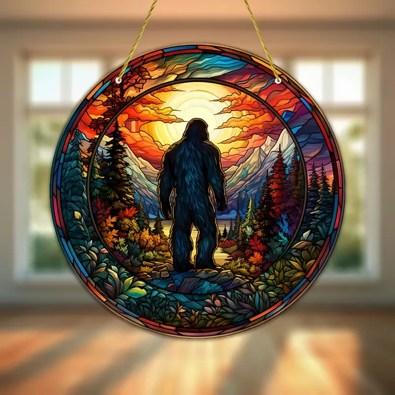 Sasquatch Bigfoot Acrylic Window Hanging